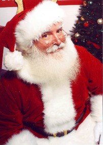 Father Christmas in red suit with beard