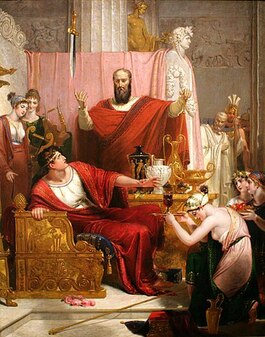 Photo of Sword of Damocles painting, Ackland Museum, North Carolina by Richard Westall